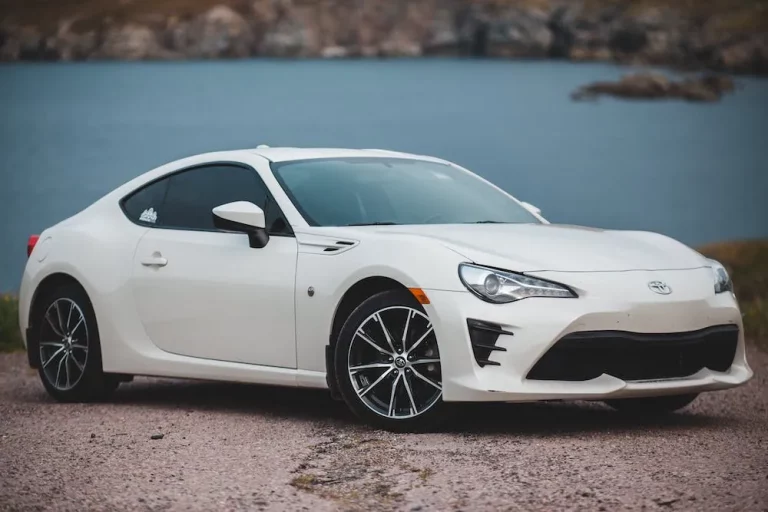 white sports car toyota